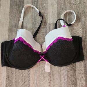 La Senza Max Boost Plunge Bra 36DD Black Lace Crisp White Vivid Fuchsia Magenta